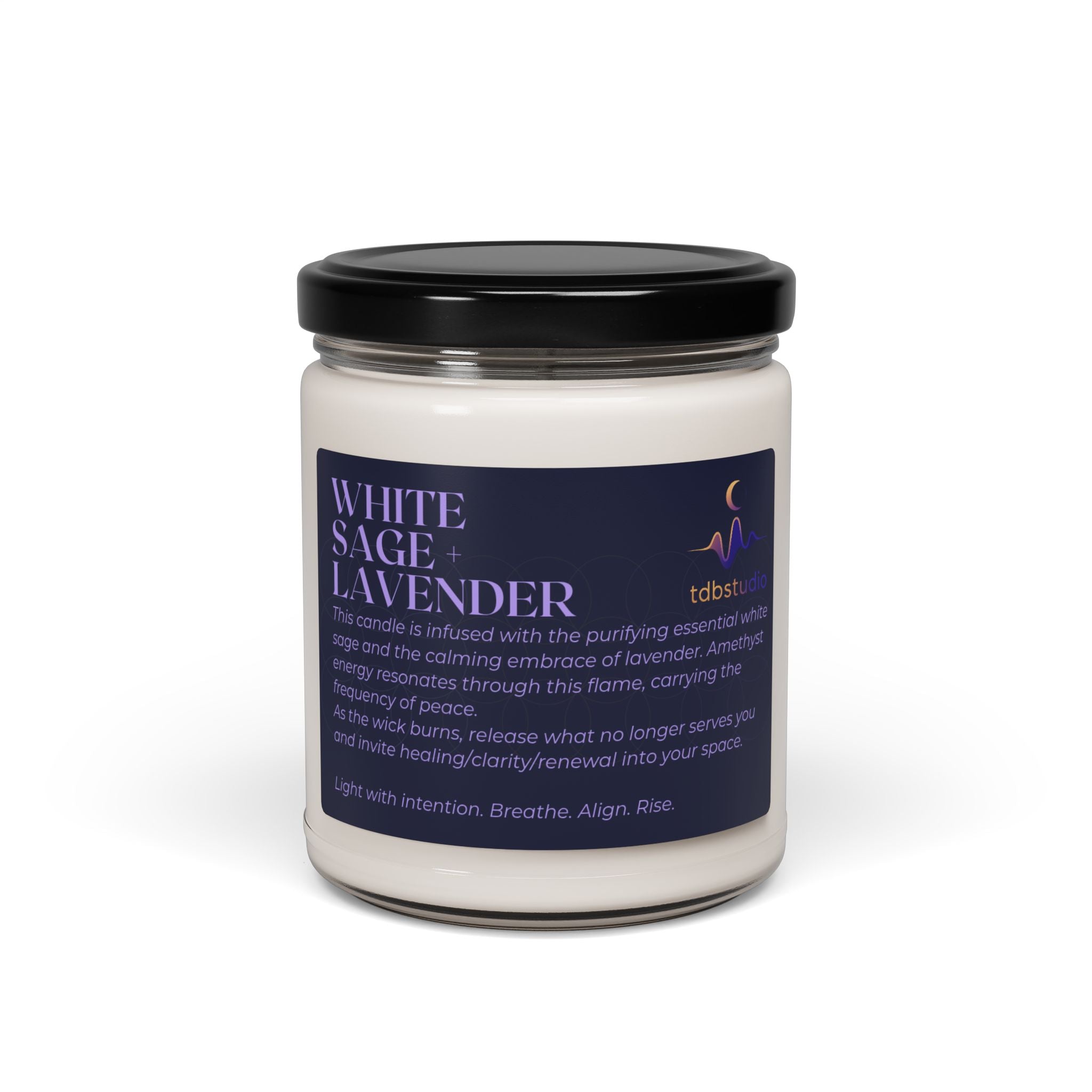 White Sage & Lavender, Soy Candle, Amethyst • Peace Frequency (9oz)